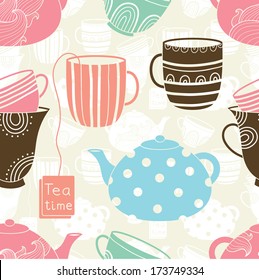 Cups seamless pattern