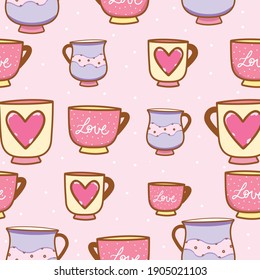 Cups nahtloses Muster-Design zum Feierabenteuer