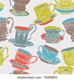 cups. seamless print pattern