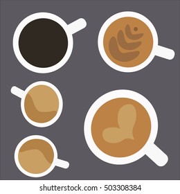 Cups set. Vector Illustration. 