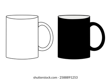 cups silhouette outline stroke vector design eps