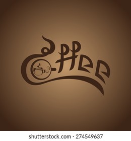 Cups with steaming fragrant coffee for cafe or restaurant logo design, coffee design elements