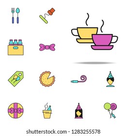 cups of tea colored icon. birthday icons universal set for web and mobile