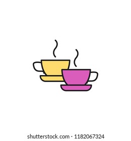 cups of tea colored icon. Element of birthday party icon for mobile concept and web apps. Colored cups of tea icon can be used for web and mobile