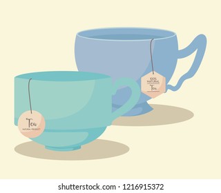 cups tea natural isolated icon