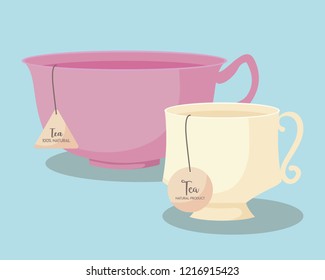 cups tea natural isolated icon