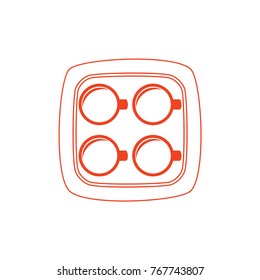 cups in the tray symbol vector