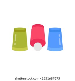 CUPS Trick Flat Icons, ilustração de vetor