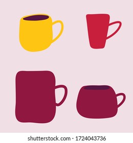cups vector colors illustration flat