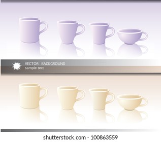 Cups vector set