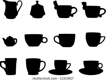 cups vector silhouette