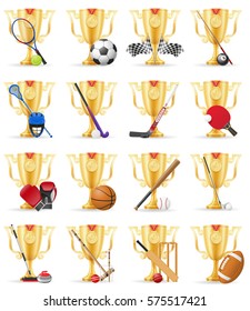 cups winner sports gold stock vector illustration isolated on white background