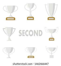 Cups for winners and others sport trophy. Vector illustration eps 10.