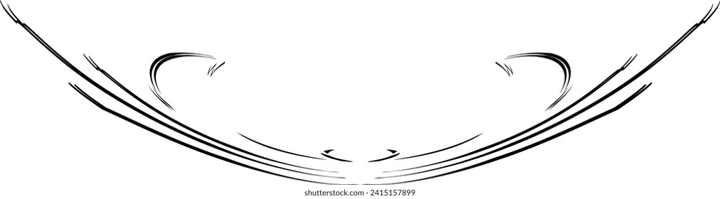 Cup-shaped frame, stylized as bent metal ribbons. Space for copying text. Vector.