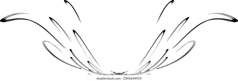 Cup-shaped frame of the thinnest drop-shaped contours. Vector.