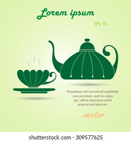 cup,teapot , kettle, tea kettle vector icon.