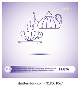 cup,teapot , kettle, tea kettle vector icon.