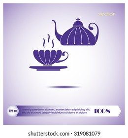 cup,teapot , kettle, tea kettle vector icon.