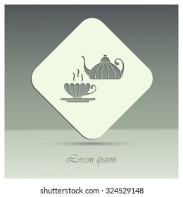 cup,teapot , kettle, tea kettle vector icon.
