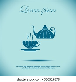 cup,teapot , kettle, tea kettle vector icon.