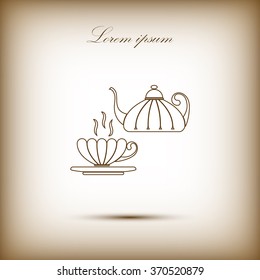 cup,teapot , kettle, tea kettle vector icon.