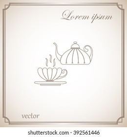 cup,teapot , kettle, tea kettle vector icon.