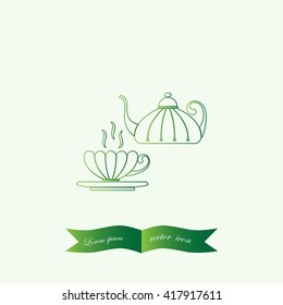cup,teapot , kettle, tea kettle vector icon.