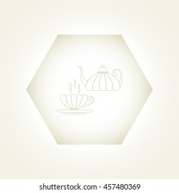 cup,teapot , kettle, tea kettle vector icon.