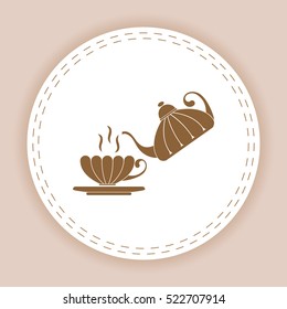 cup,teapot , kettle, tea kettle vector icon.