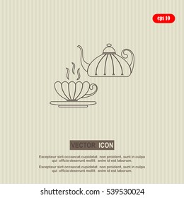 cup,teapot , kettle, tea kettle vector icon.