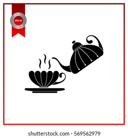 cup,teapot , kettle, tea kettle vector icon.