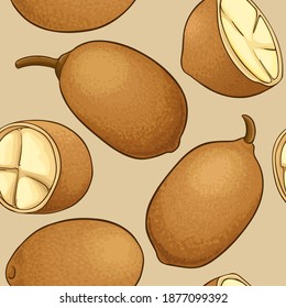 cupuacu vector pattern on color background