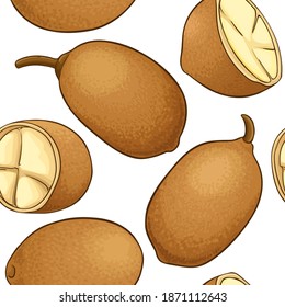 cupuacu vector pattern on white background