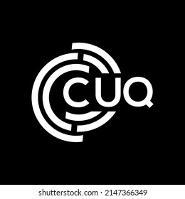 CUQ letter logo design on black background. CUQ creative initials letter logo concept. CUQ letter design.
