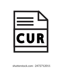 CUR File Document Icon, Ideal for Digital and File Management Illustrations
