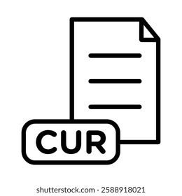 CUR File Document Icon Outline vector symbol sign