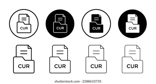 CUR File Document Icon Simple outline vector logo