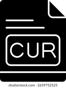 Design de ícone de vetor de glifo CUR