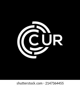 CUR letter logo design on black background. CUR creative initials letter logo concept. CUR letter design.

