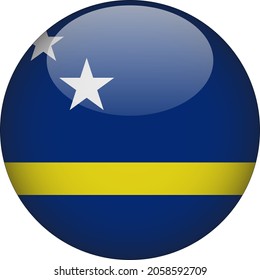Curacao 3D Rounded Country Flag Icon