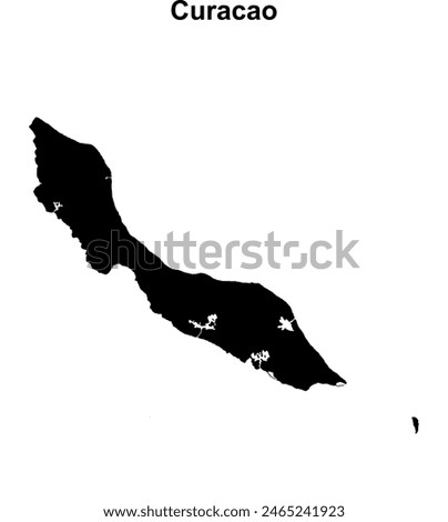 Curacao blank outline map design