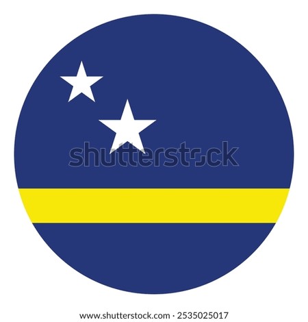 Curacao circle flag logo icon computer vector illustration design