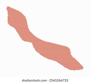 Curacao dotted map. Digital style map of the country on white background. Curacao shape with circle dots. Colored dots style. Small size circles. Amazing vector illustration.