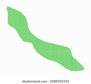 Curacao dotted map. Digital style map of the country on white background. Curacao shape with square dots. Colored dots style. Small size squares. Beautiful vector illustration.