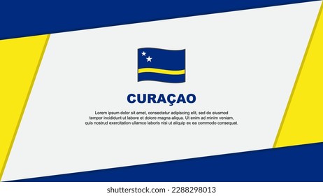 Curacao Flag Abstract Background Design Template. Curacao Independence Day Banner Cartoon Vector Illustration. Curacao Banner