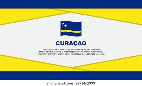 Curacao Flag Abstrakte Hintergrunddesign-Vorlage. Curacao Independence Day Banner Cartoon Vektorgrafik. Curacao-Vektor