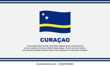 Plantilla de diseño de fondo de resumen de marca Curacao Banner del Día de la Independencia de Curazao: Ilustración de vectores de medios sociales. Curacao Design