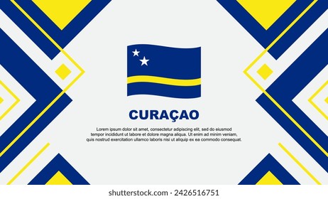 Curacao Flag Abstract Background Design Template. Curacao Independence Day Banner Wallpaper Vector Illustration. Curacao Illustration