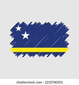 Ilustración de vectores pinchados con pincel de la bandera de Curacao
