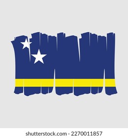 Curacao Flag Brush Vector Design